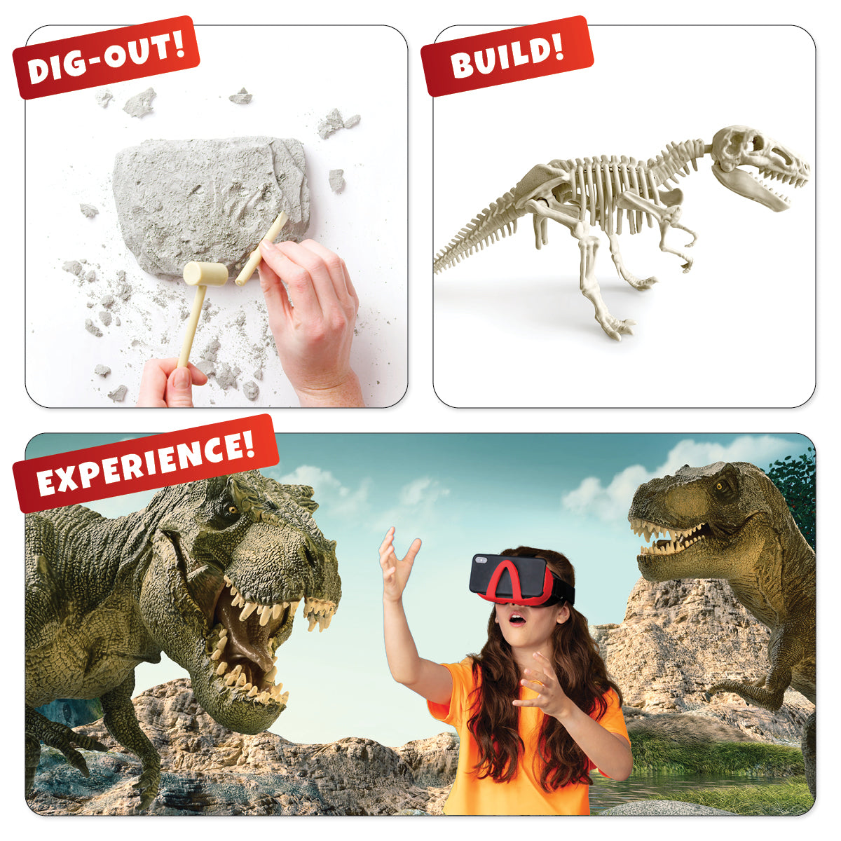 STEAM Dino Dig VR Kit - Virtual Reality Science Activity For Kids Ages 8+
