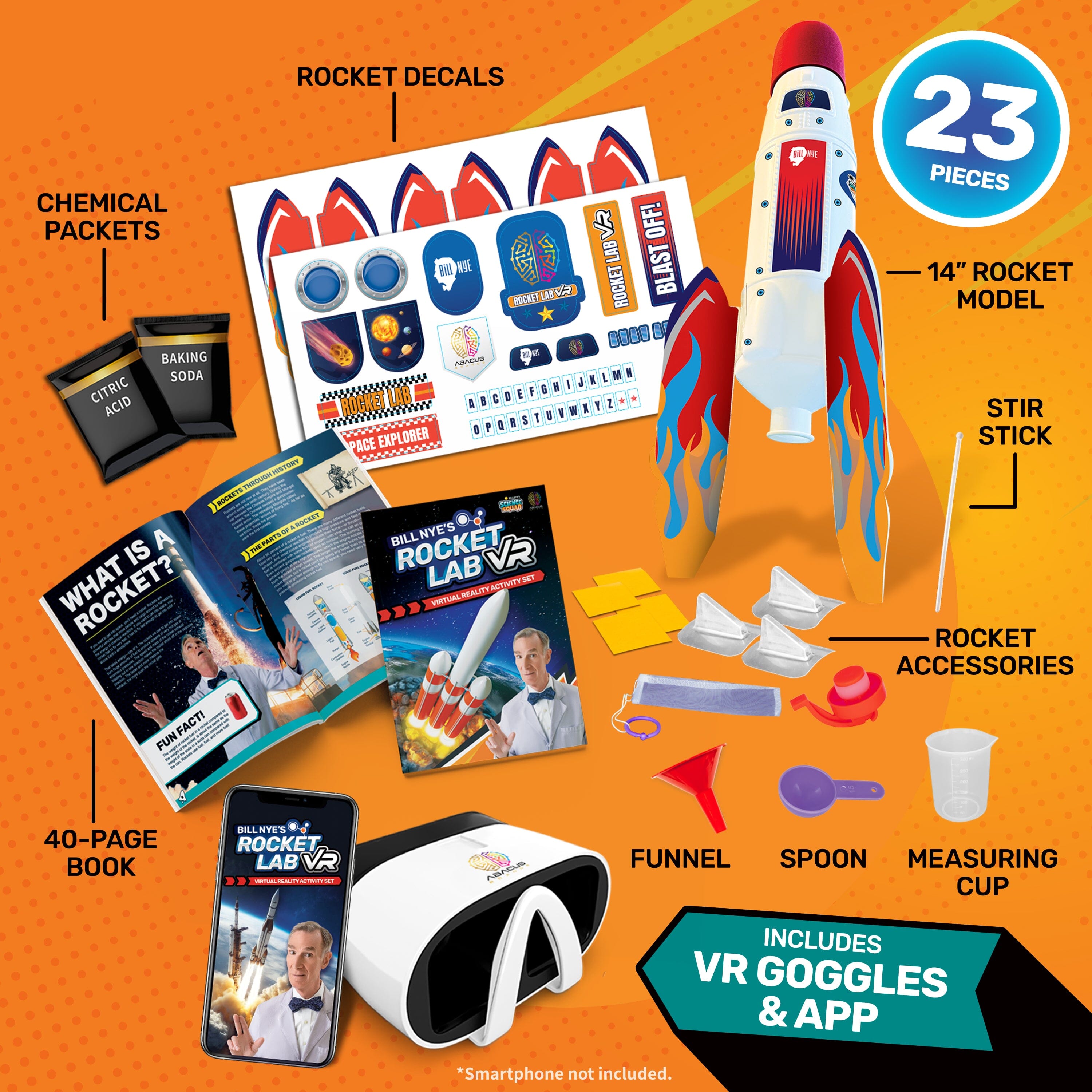 Bill Nye's ROCKET LAB VR Rocket Science Kit Abacus Brands 