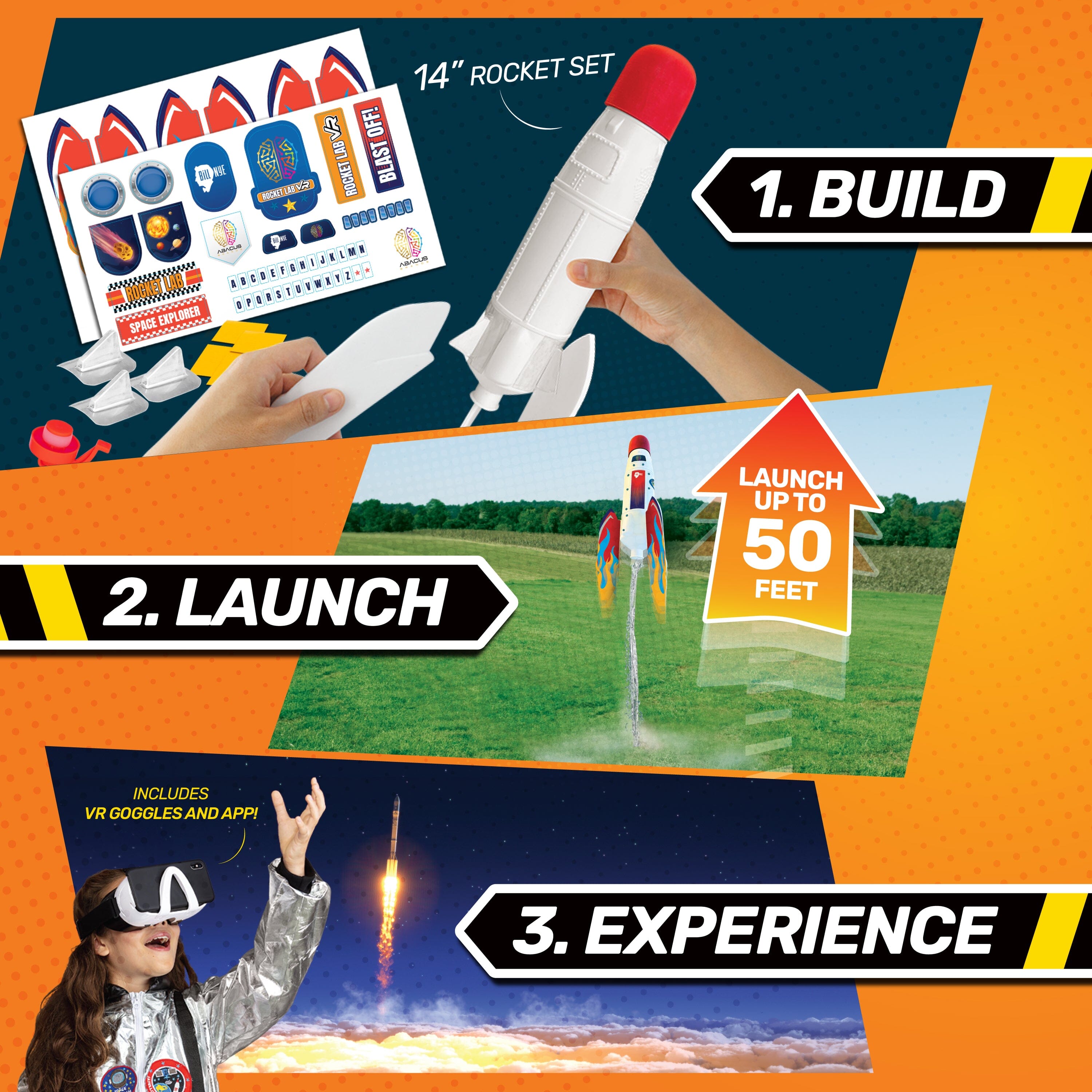 Bill Nye's ROCKET LAB VR Rocket Science Kit Abacus Brands 