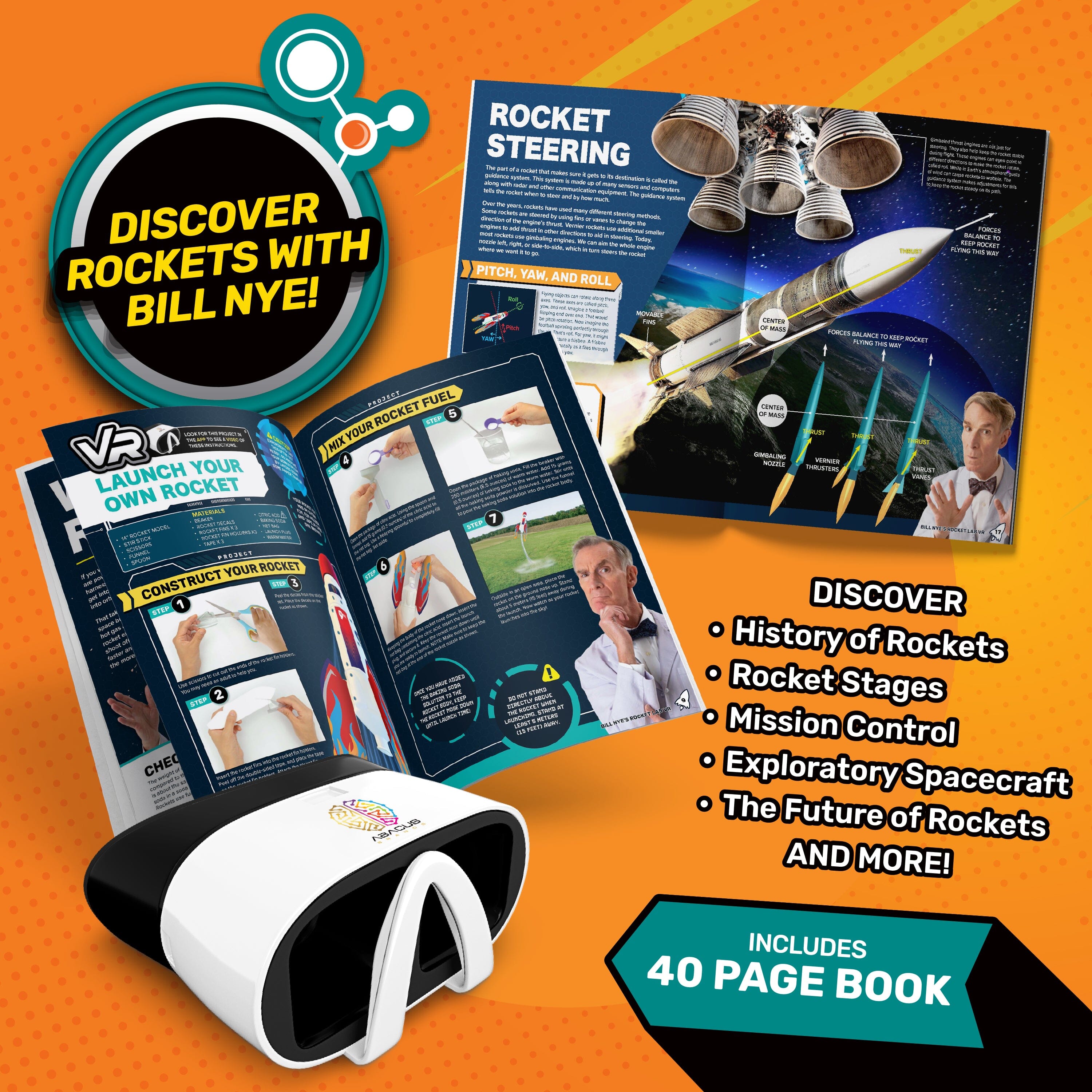 Bill Nye's ROCKET LAB VR Rocket Science Kit Abacus Brands 