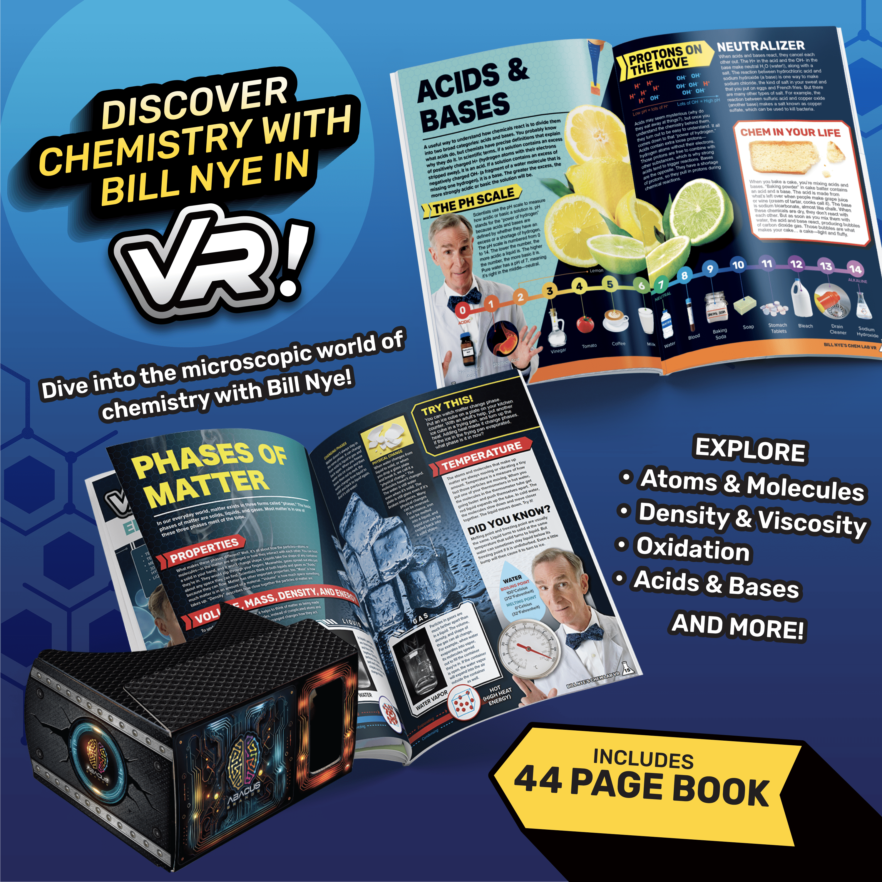 Bill Nye's Virtual Reality Chemistry Kit - CHEM LAB VR Abacus Brands 
