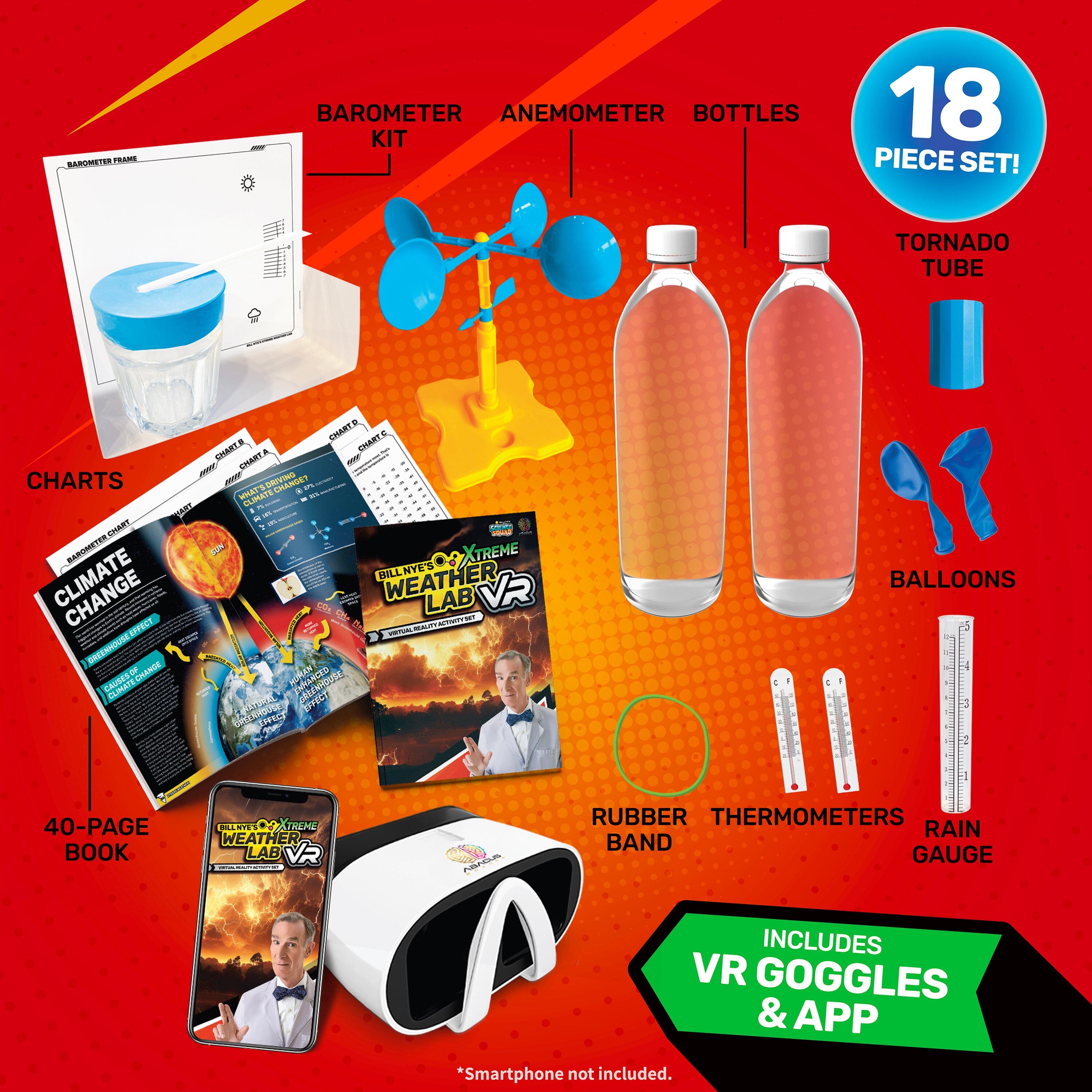 Bill Nye's Virtual Reality Weather Kit XTREME WEATHER LAB VR Abacus Brands 