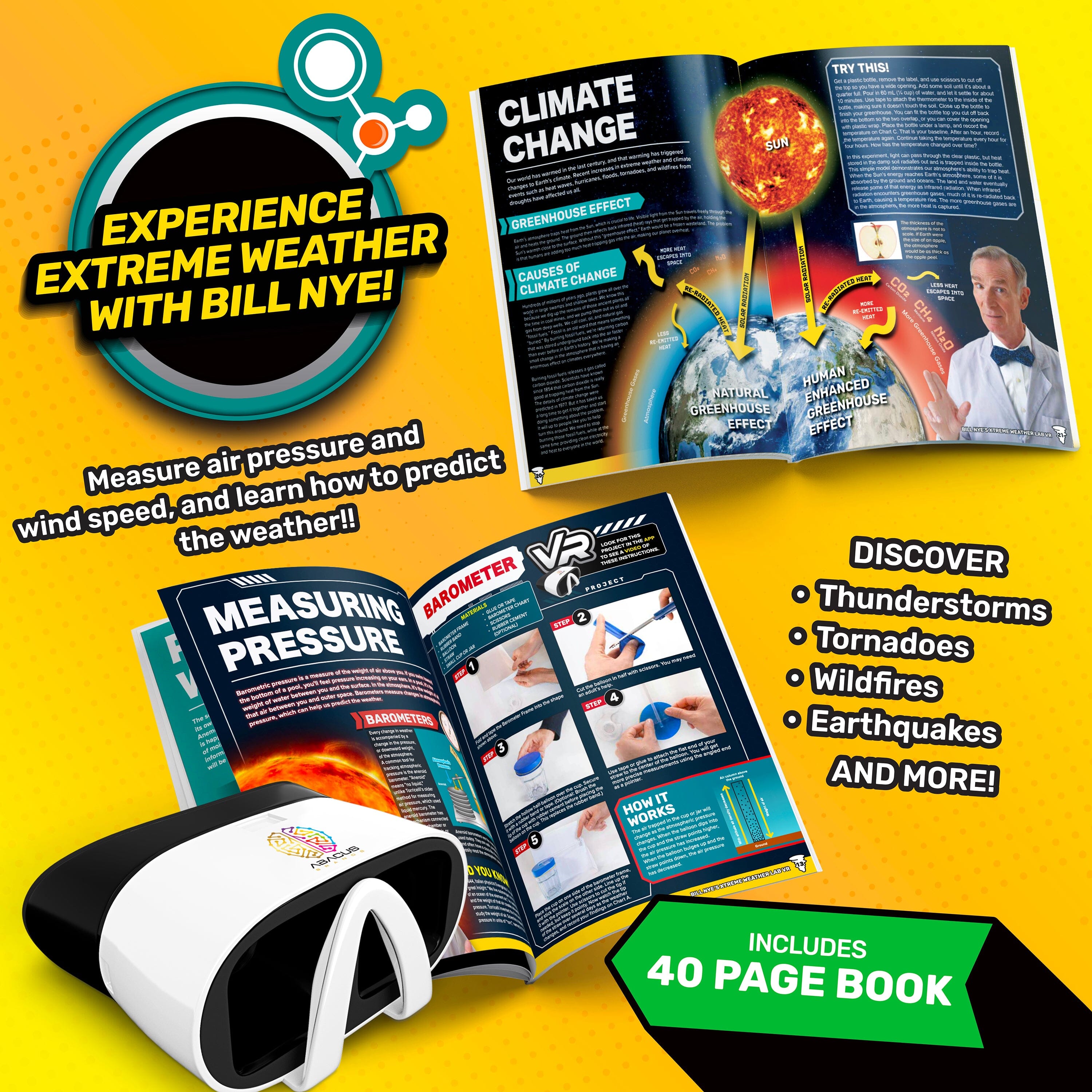Bill Nye's Virtual Reality Weather Kit XTREME WEATHER LAB VR Abacus Brands 