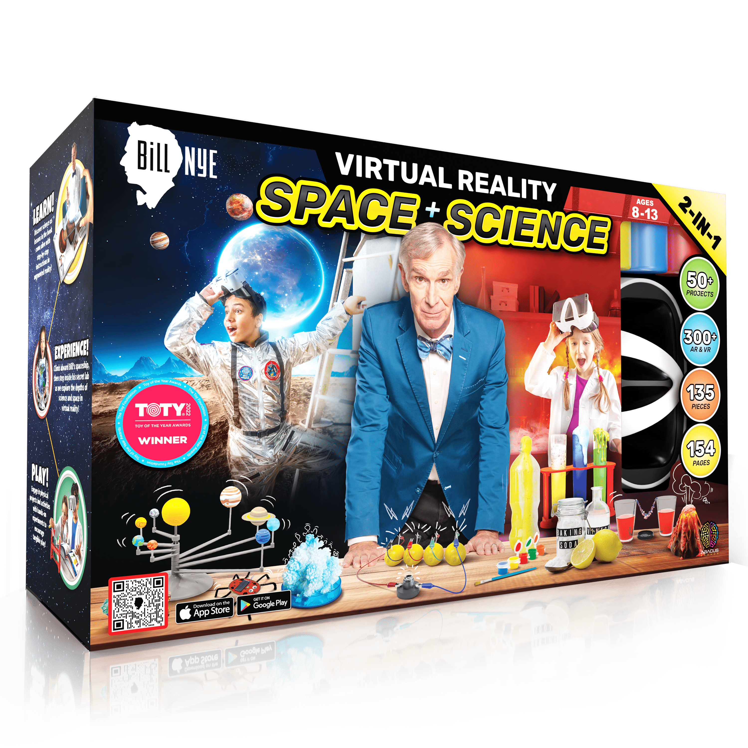 Bill Nye's VR Space Lab & Science 2 in 1 Bundle Pack Abacus Brands | Virtual Reality Educational Toys and Science Kits for Kids 