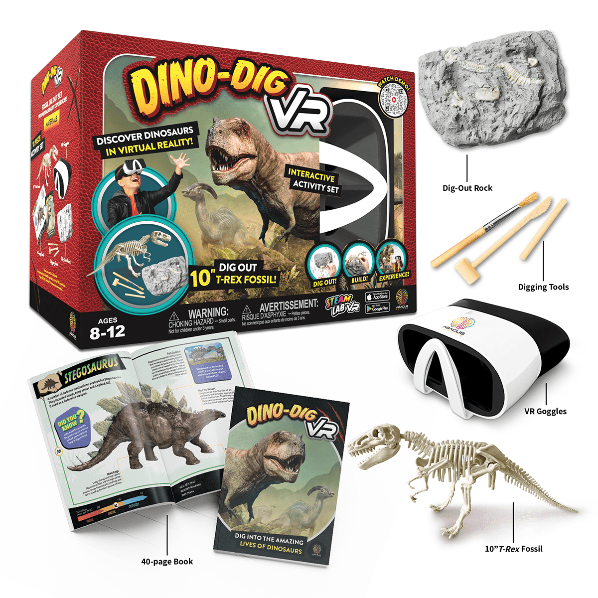 Dino-Dig VR - Abacus Brands Virtual Reality STEM Toys Abacus Brands | Virtual Reality Educational Toys and Science Kits for Kids 
