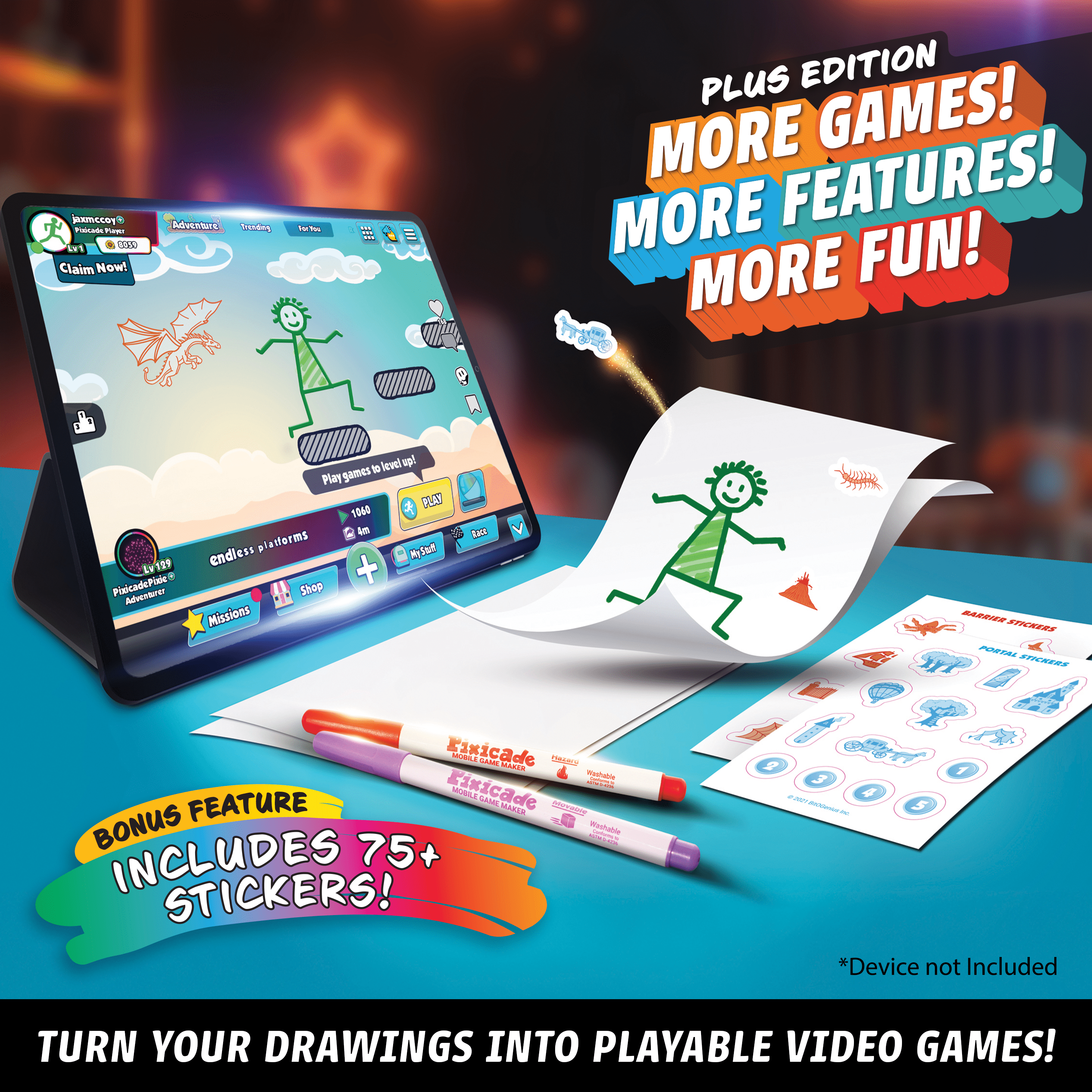 Draw Your Own Games! - Pixicade+ Abacus Brands | Virtual Reality Educational Toys and Science Kits for Kids 