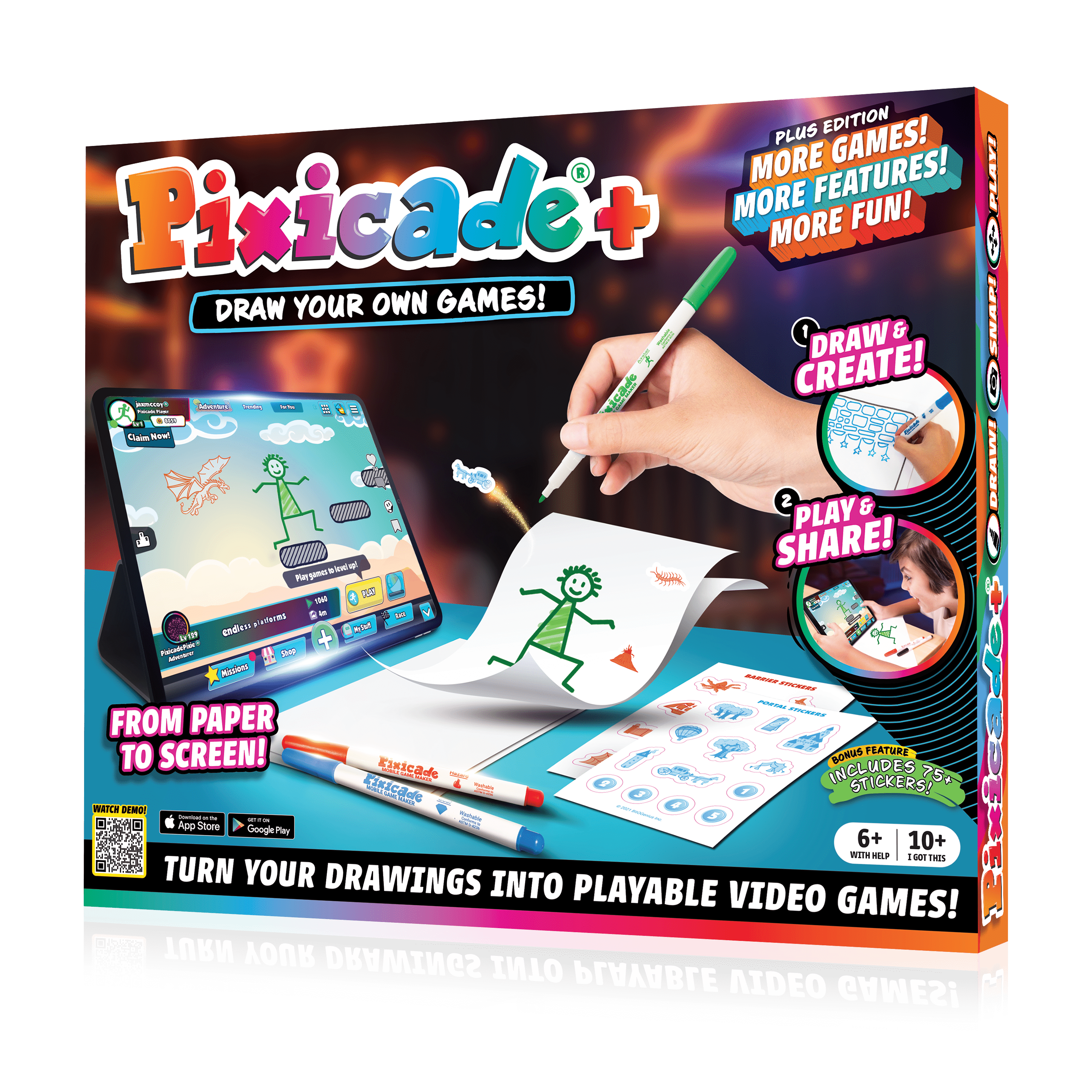 Draw Your Own Games! - Pixicade+ Abacus Brands | Virtual Reality Educational Toys and Science Kits for Kids 