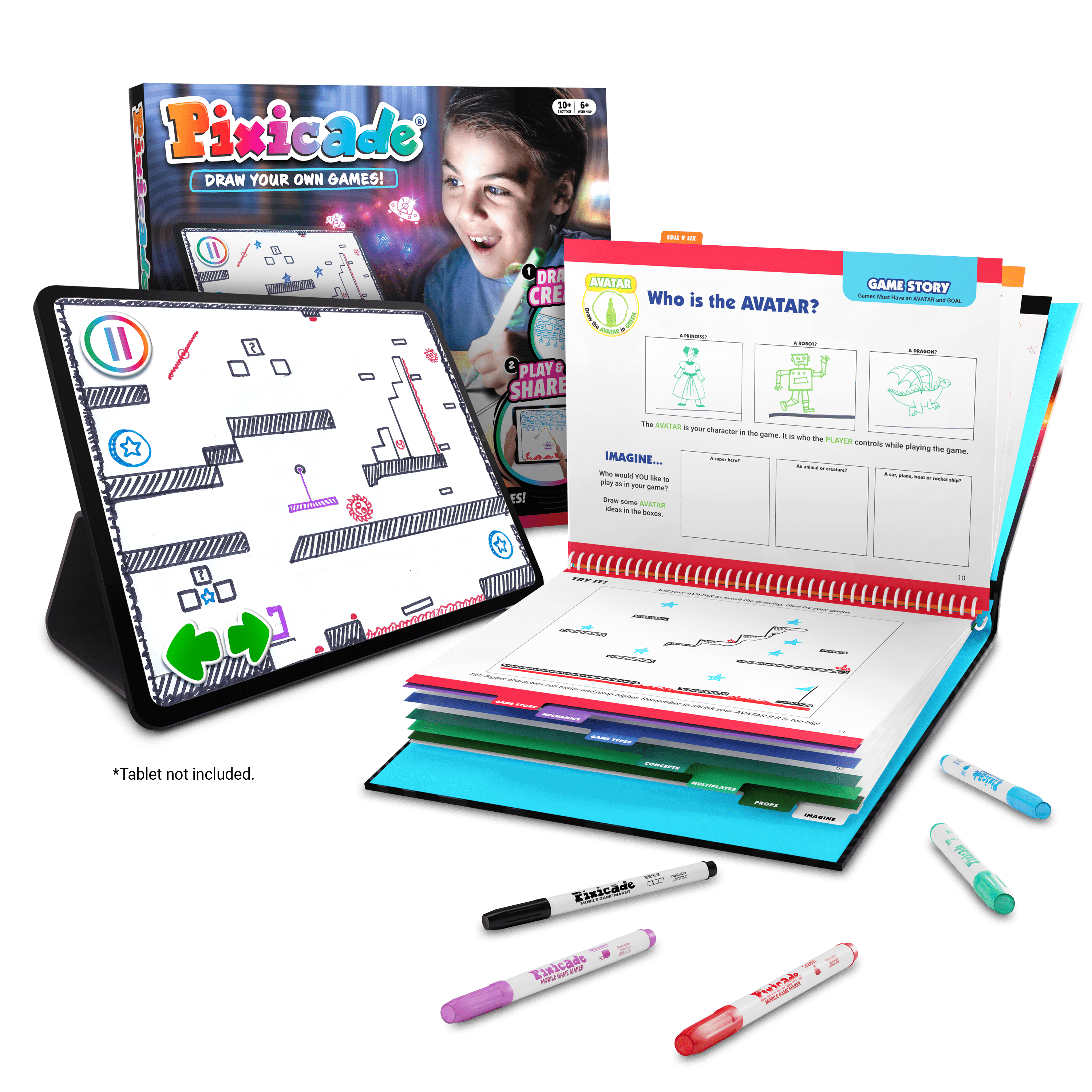 Draw Your Own Games! - Pixicade! Abacus Brands | Virtual Reality Educational Toys and Science Kits for Kids 