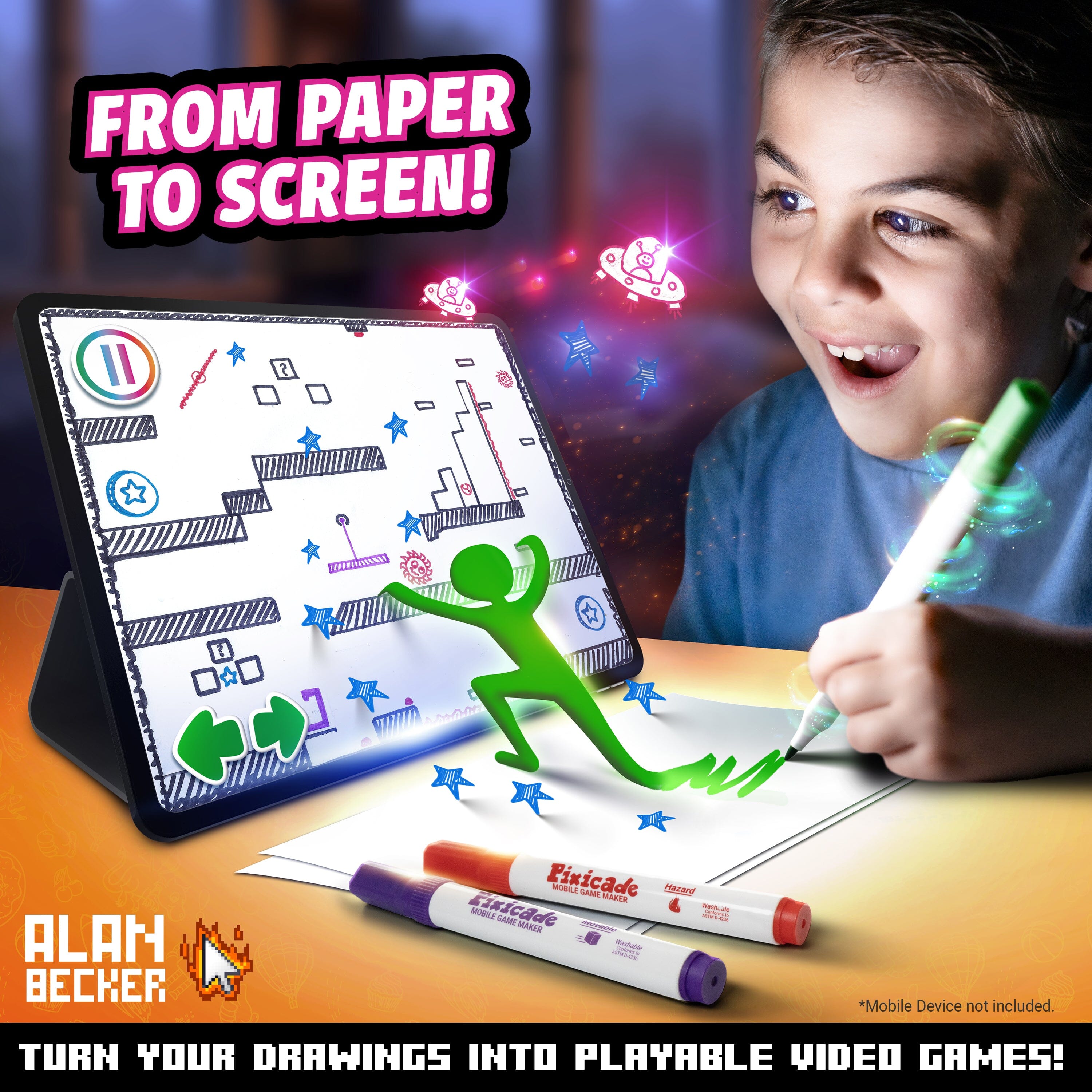 Draw Your Own Games! Special Animation Edition - Pixicade! - Alan Becker Abacus Brands | Virtual Reality Educational Toys and Science Kits for Kids 