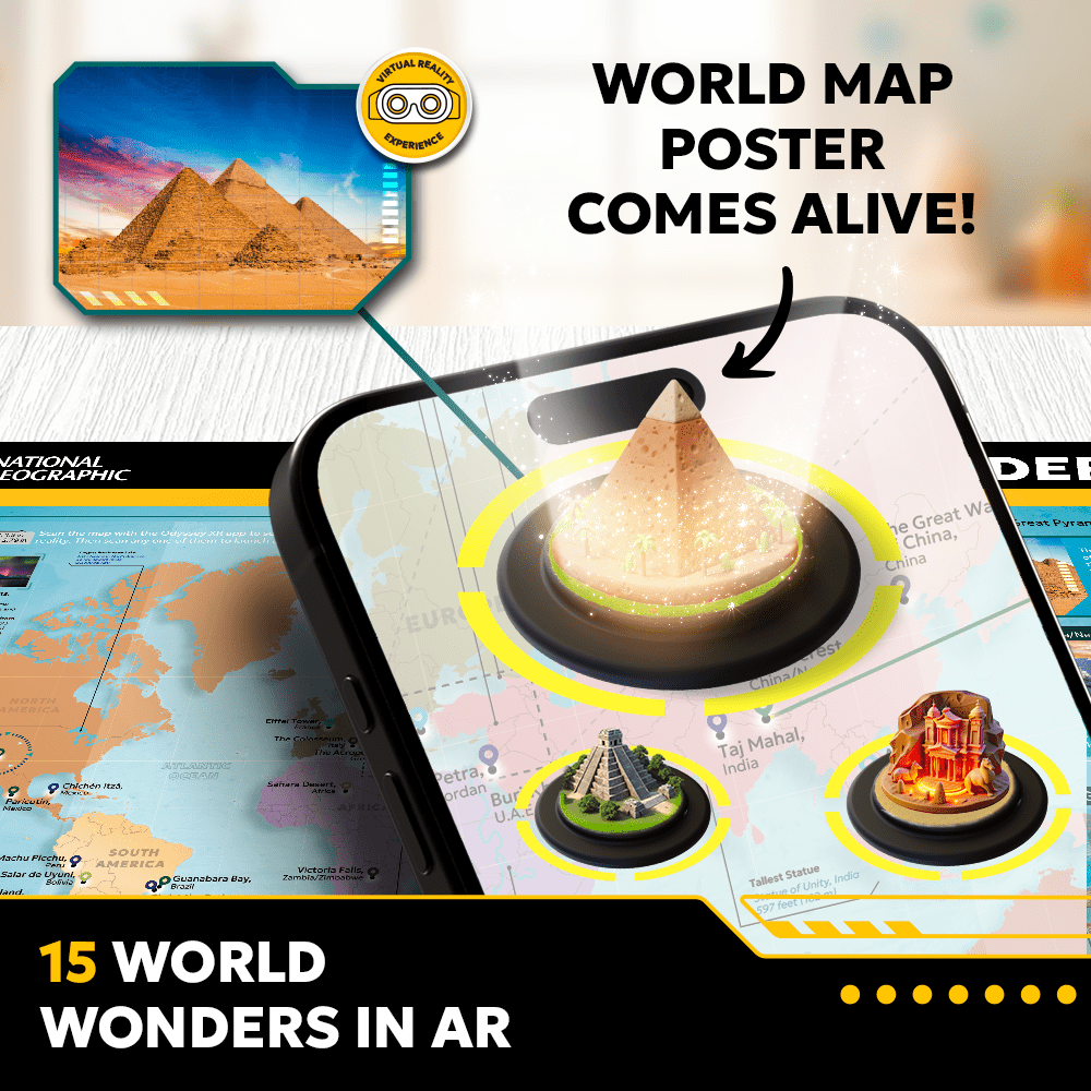 National Geographic Virtual Reality - World Wonders Abacus Brands | Virtual Reality Educational Toys and Science Kits for Kids 
