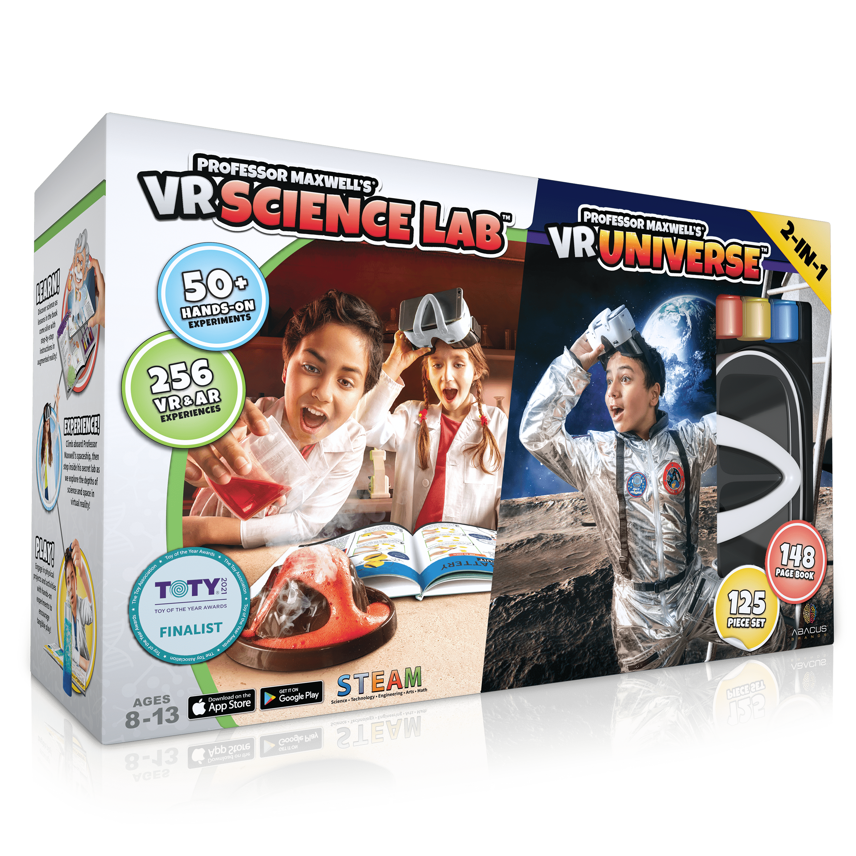 Professor Maxwell's Virtual Reality 2 in 1 Bundle Pack - VR Science Lab & Universe Abacus Brands | Virtual Reality Educational Toys and Science Kits for Kids 