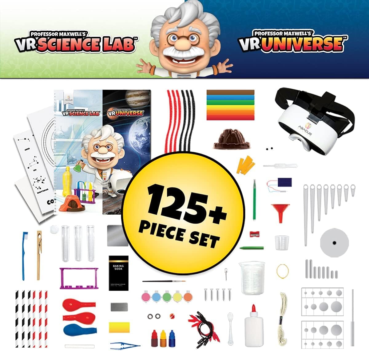 Professor Maxwell's Virtual Reality 2 in 1 Bundle Pack - VR Science Lab & Universe Abacus Brands | Virtual Reality Educational Toys and Science Kits for Kids 