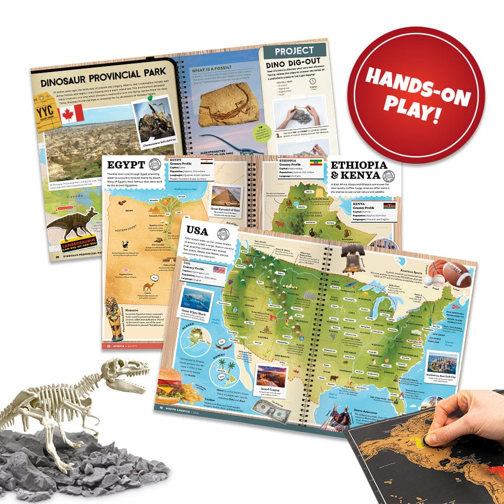 Professor Maxwell's VR Atlas World Travel Activity Kit Abacus Brands | Virtual Reality Educational Toys and Science Kits for Kids 