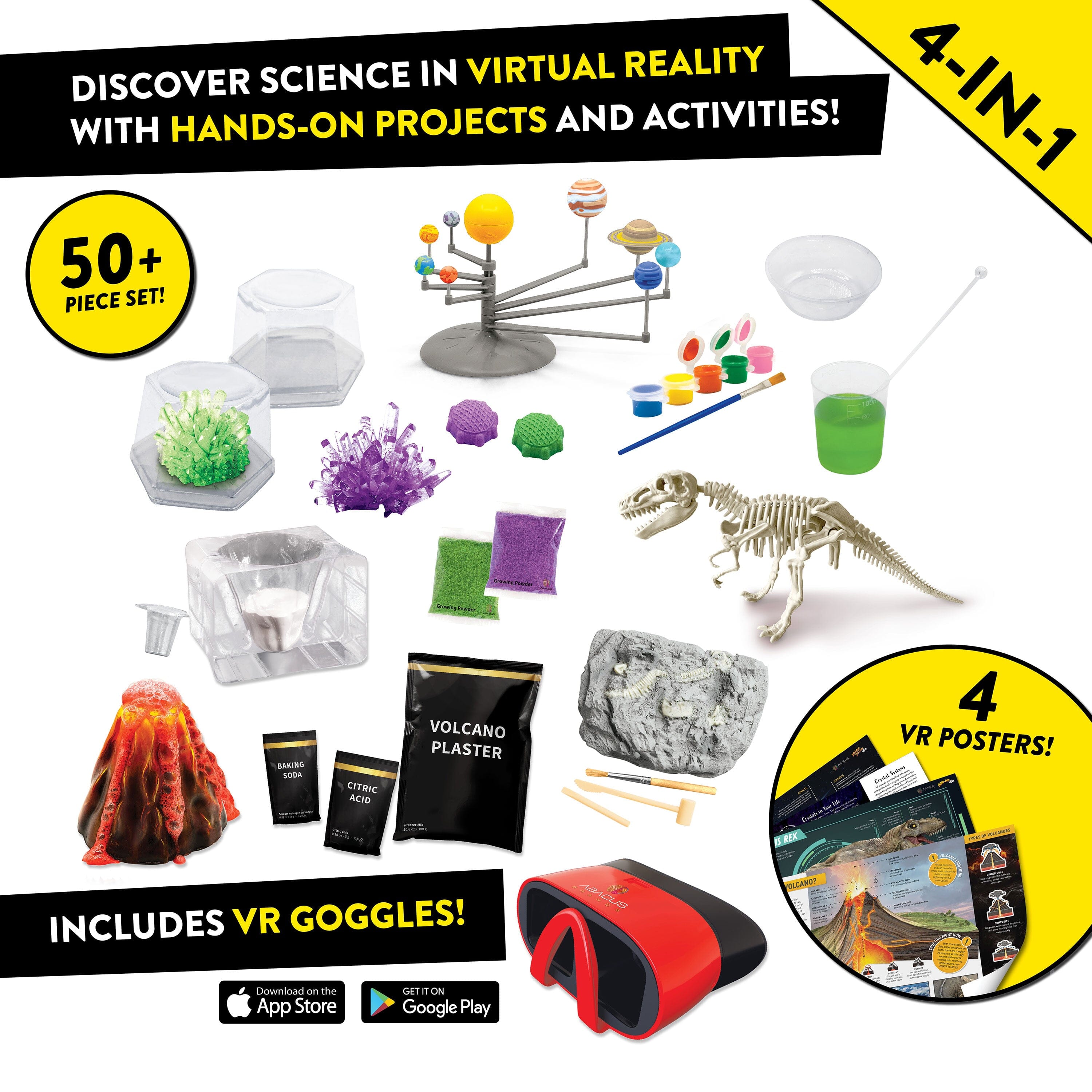 Project Lab Science Bundle Pack - 4 in 1 VR Mega Pack Abacus Brands | Virtual Reality Educational Toys and Science Kits for Kids 