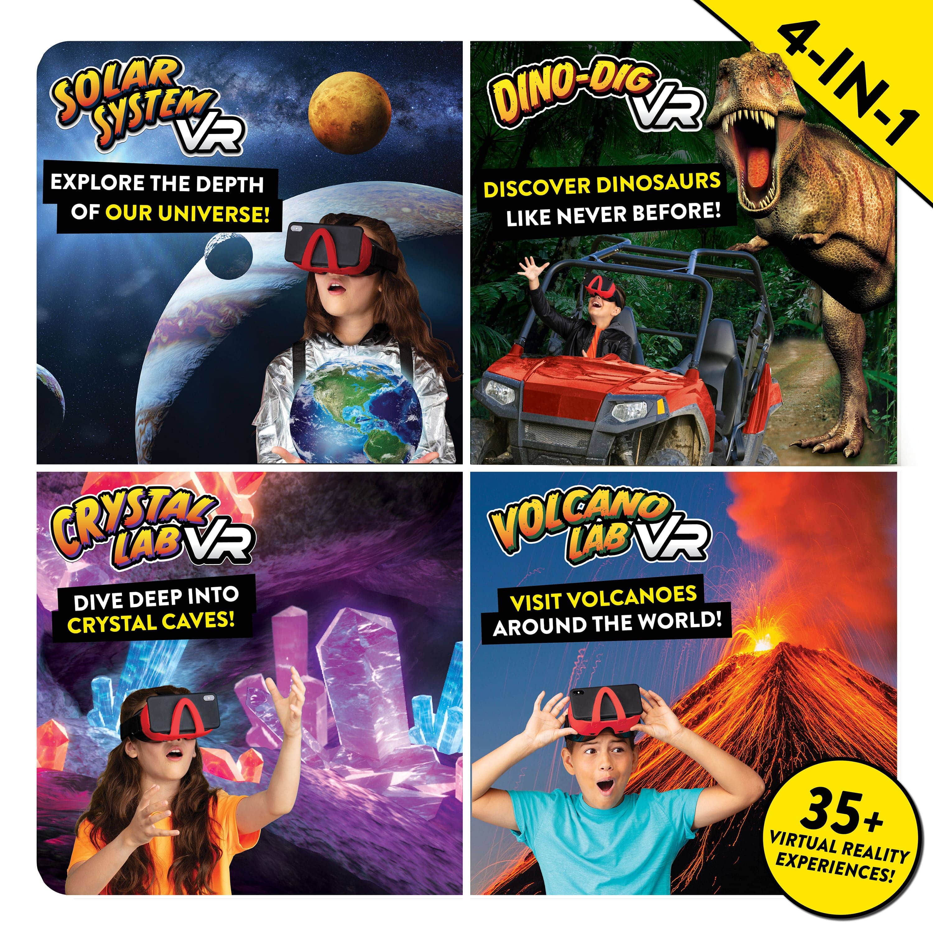 Project Lab Science Bundle Pack - 4 in 1 VR Mega Pack Abacus Brands | Virtual Reality Educational Toys and Science Kits for Kids 
