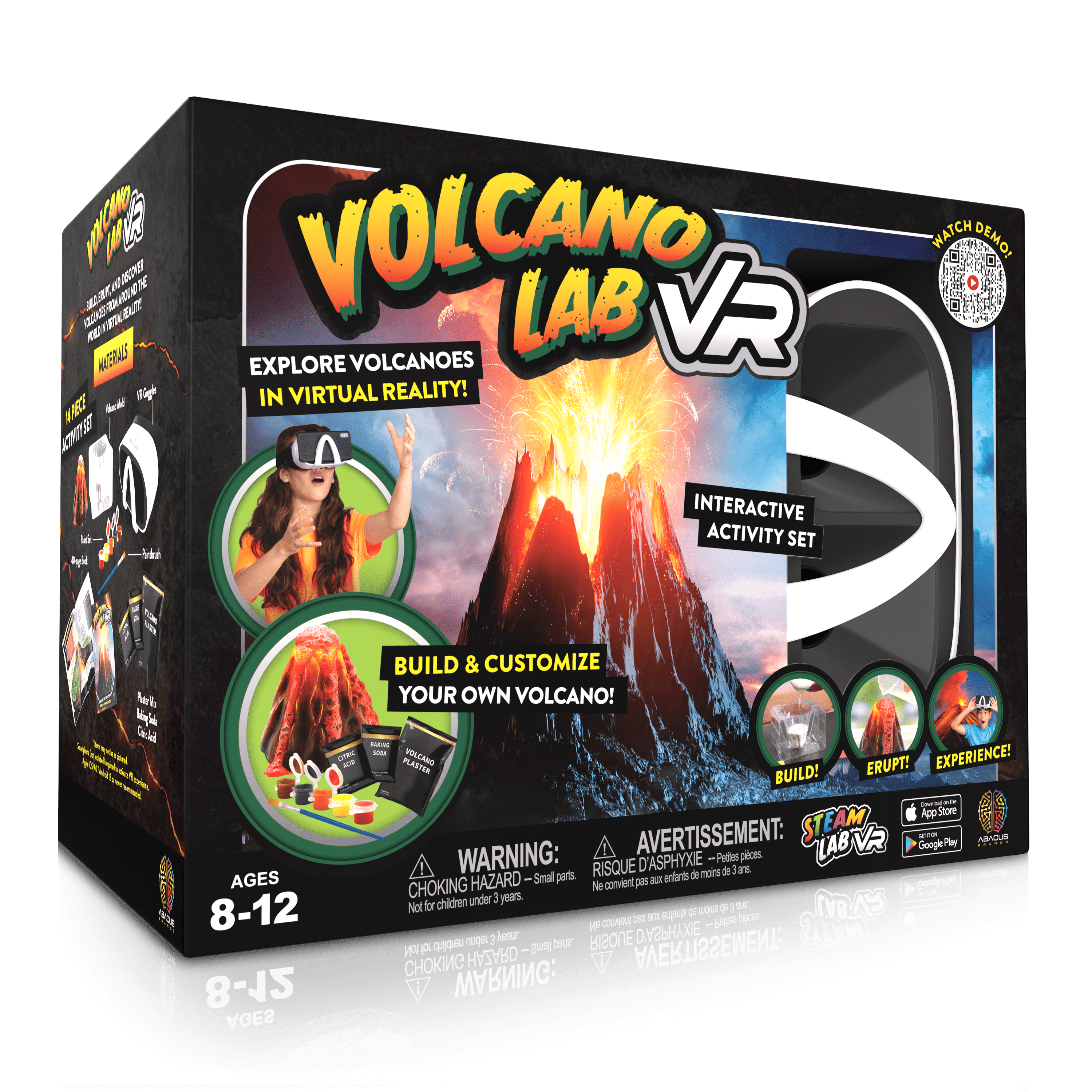 STEAM LAB VIRTUAL REALITY KIDS TOY - VOLCANO LAB VR Abacus Brands | Virtual Reality Educational Toys and Science Kits for Kids 