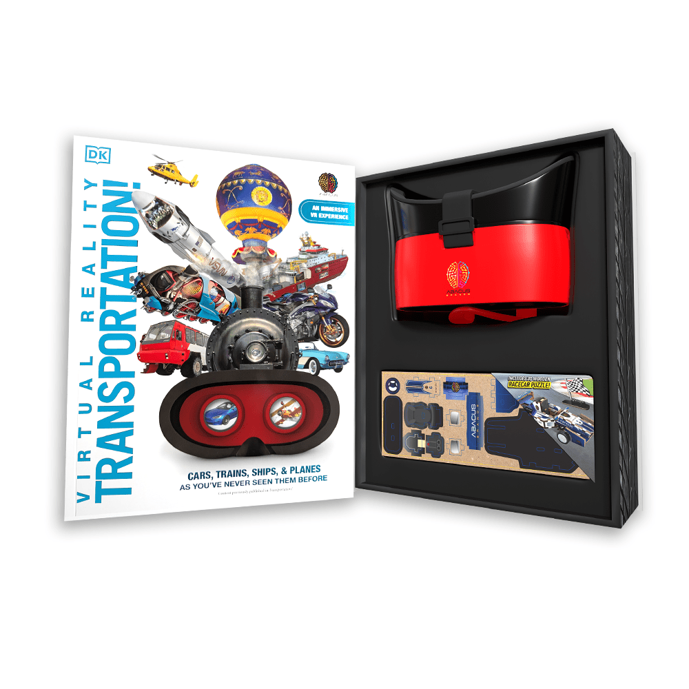Virtual Reality Discovery Gift Set w/ DK Book - Transport! Abacus Brands | Virtual Reality Educational Toys and Science Kits for Kids 