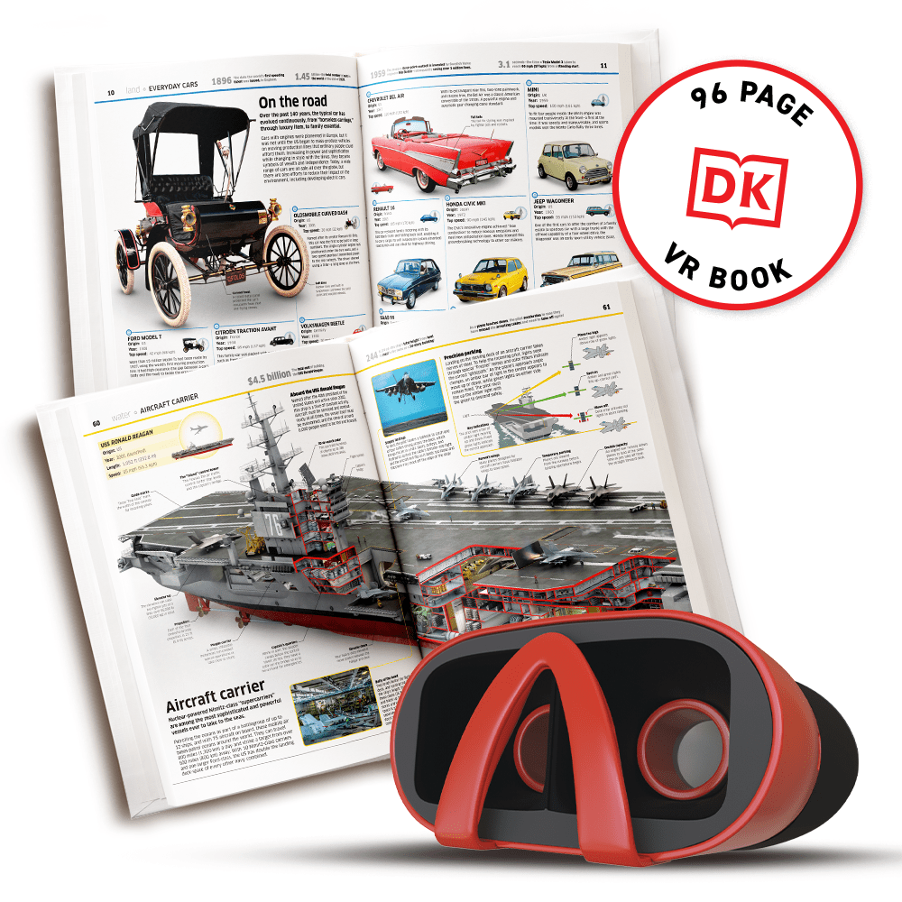 Virtual Reality Discovery Gift Set w/ DK Book - Transport! Abacus Brands | Virtual Reality Educational Toys and Science Kits for Kids 