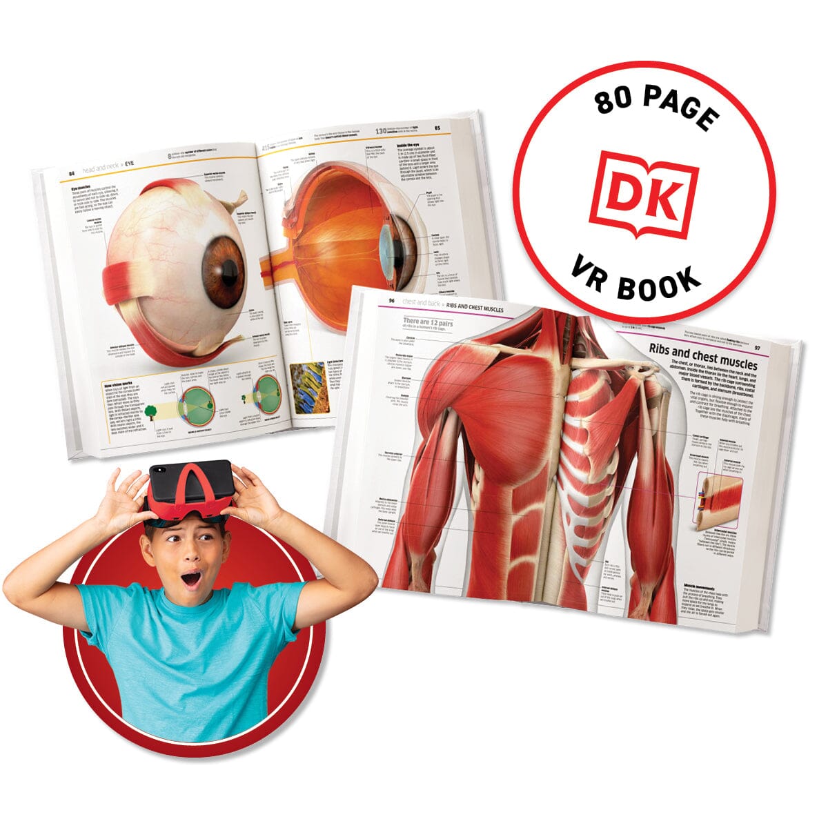 Virtual Reality Human Body Discovery Gift Set w/ DK Book Abacus Brands | Virtual Reality Educational Toys and Science Kits for Kids 
