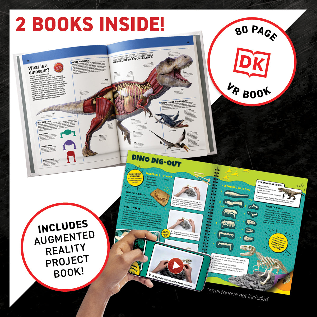 Professor Maxwell's Virtual Reality Dinosaur Activity Kit With DK Book - VR Dinosaurs