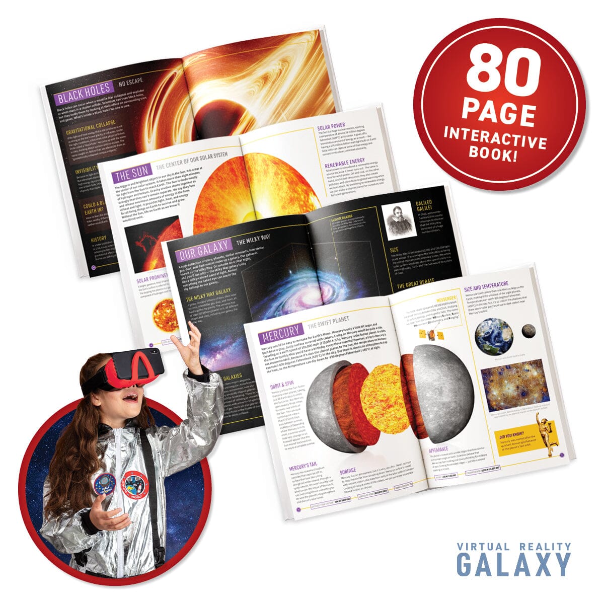 Deluxe Virtual Reality Galaxy Gift Set Abacus Brands | Virtual Reality Educational Toys and Science Kits for Kids 