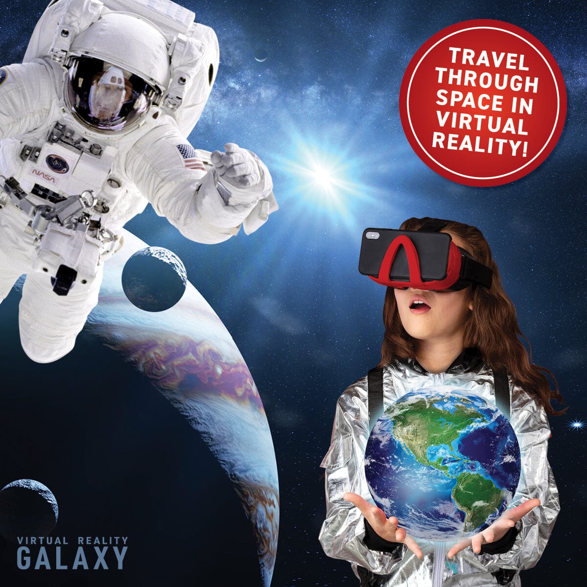 Deluxe Virtual Reality Galaxy Gift Set Abacus Brands | Virtual Reality Educational Toys and Science Kits for Kids 