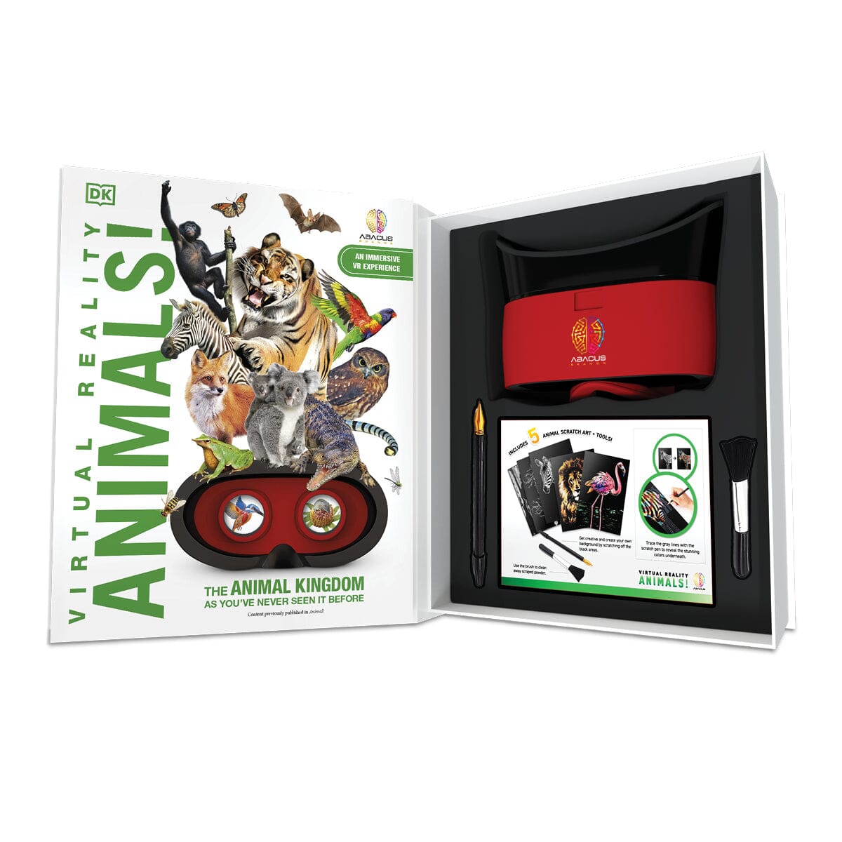 Virtual Reality Animals Discovery Gift Set w/ DK Book Abacus Brands | Virtual Reality Educational Toys and Science Kits for Kids 