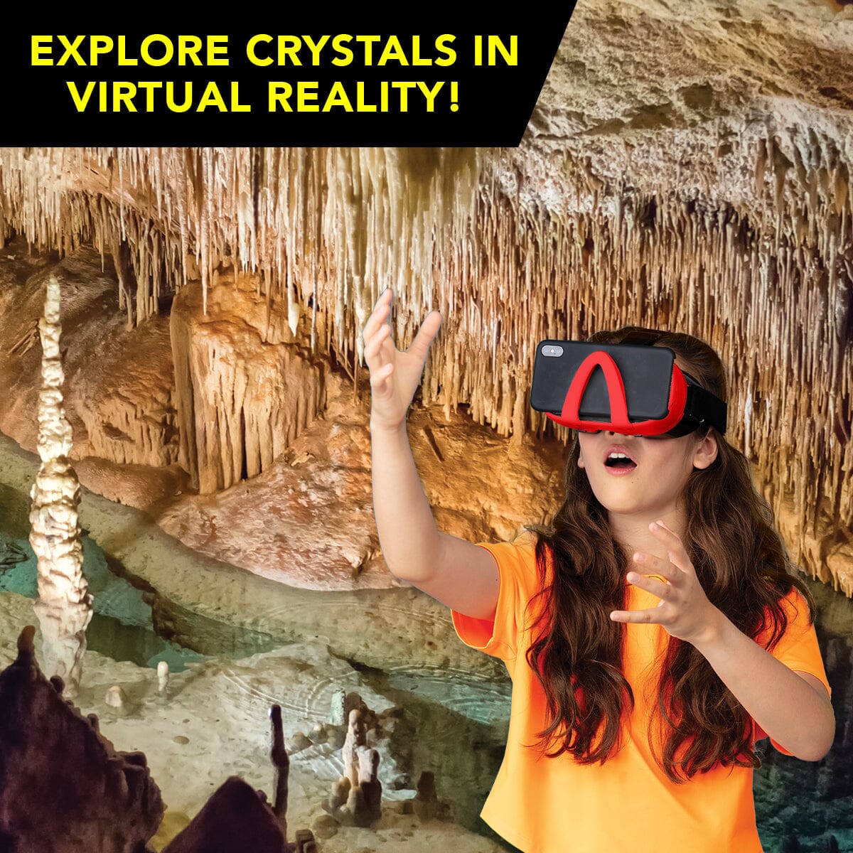 Virtual Reality Crystal Growing Kit - CRYSTAL LAB VR Abacus Brands | Virtual Reality Educational Toys and Science Kits for Kids 