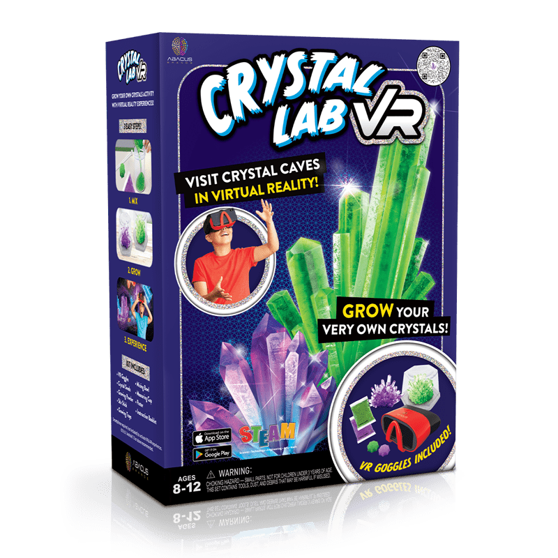 Virtual Reality Crystal Growing Kit - CRYSTAL LAB VR Abacus Brands | Virtual Reality Educational Toys and Science Kits for Kids 