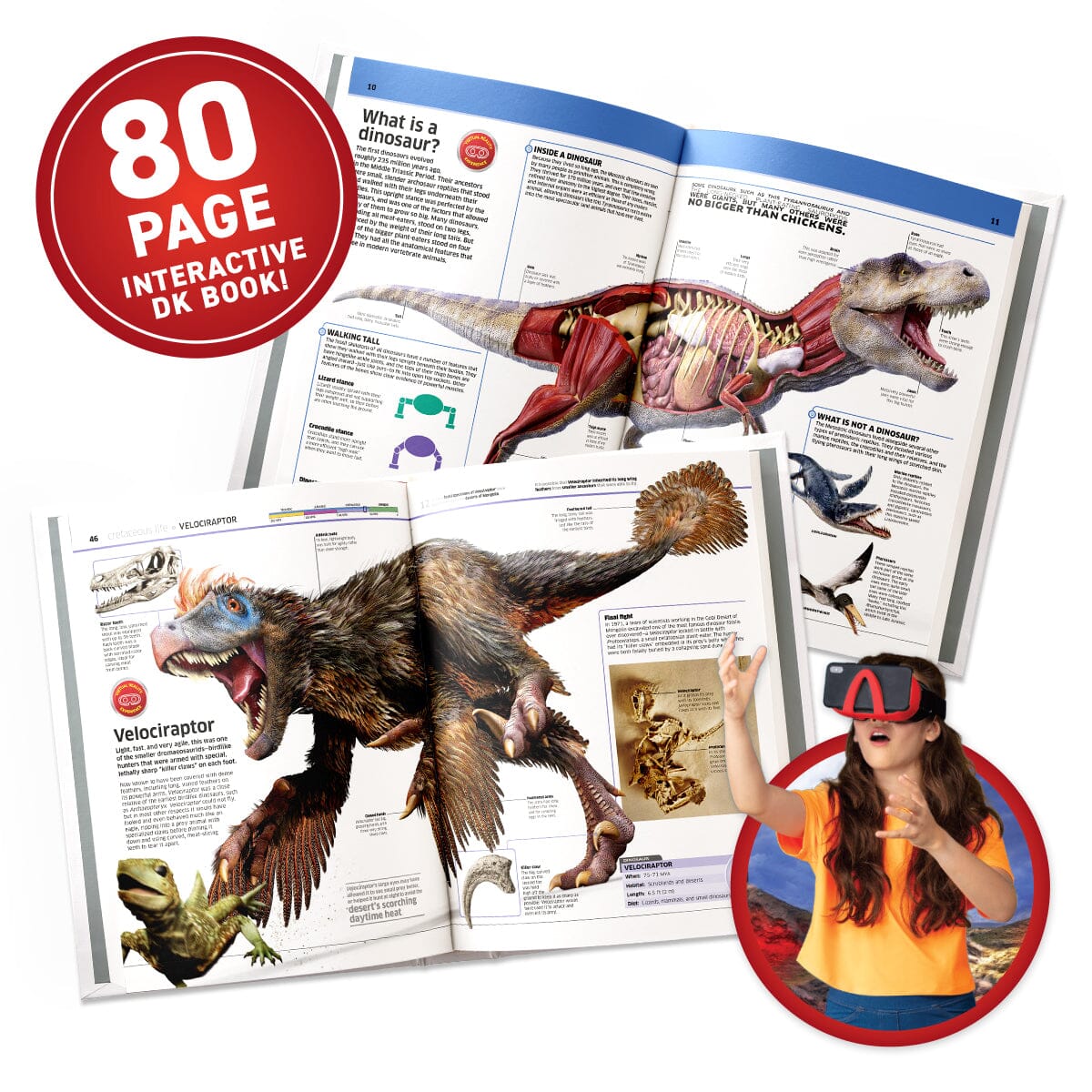 Virtual Reality Discovery Gift Set w/ DK Book - Dinosaurs! Abacus Brands | Virtual Reality Educational Toys and Science Kits for Kids 