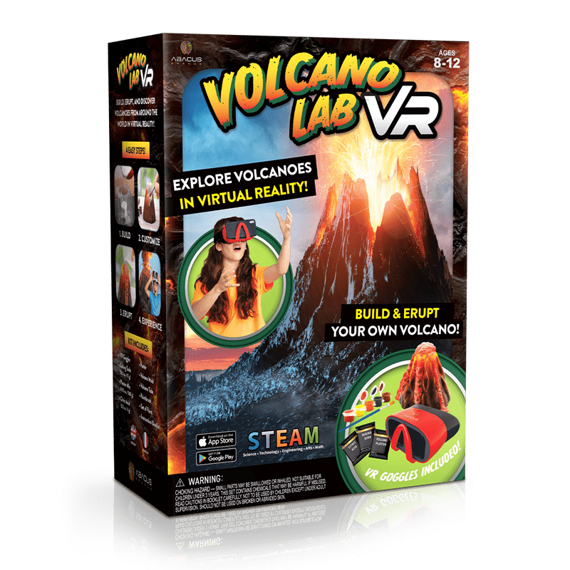 Virtual Reality Volcano Exploration Kit - VOLCANO LAB VR Abacus Brands | Virtual Reality Educational Toys and Science Kits for Kids 
